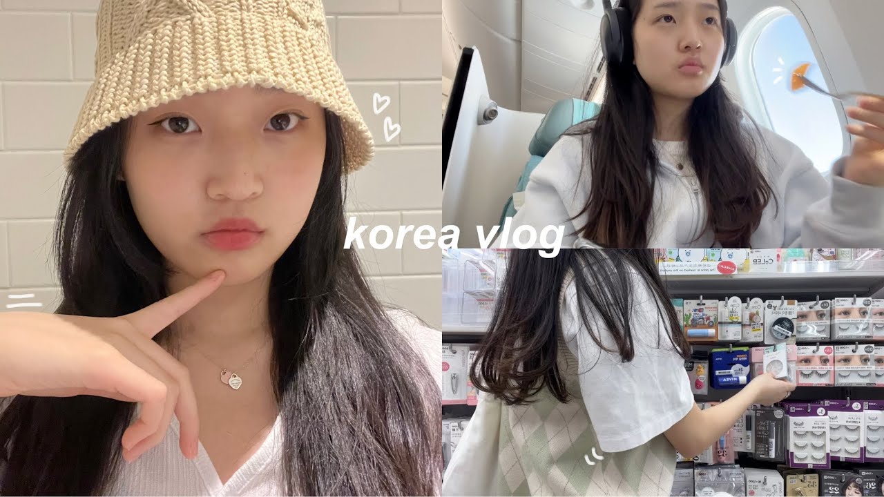 KOREA VLOG☁️: shopping in gangnam, business class plane ride, eating good & cute haul